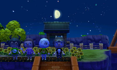 The four of us observing the moon.