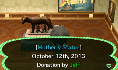 [Motherly Statue] October 12th, 2013. Donation by Jeff.