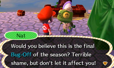 Nat: Would you believe this is the final Bug-Off of the season? Terrible shame, but don't let it affect you!