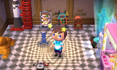 My love tester, ultra hand, and afternoon-tea set on display in my house.