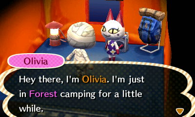 Olivia: Hey there, I'm Olivia. I'm just in Forest camping for a little while.