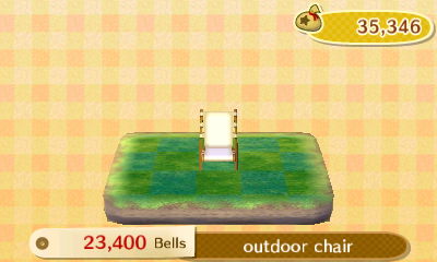 Outdoor chair PWP: 23,400 bells.
