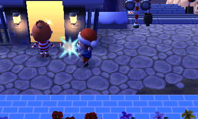 I pop a party popper at Skye.