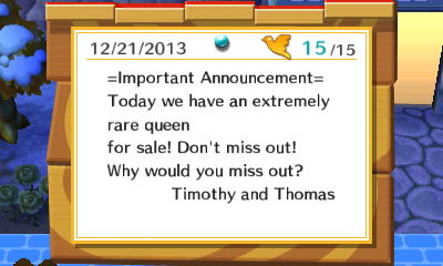 -Important Announcement- Today we have an extremely rare queen for sale! Don't miss out! -Timothy and Thomas