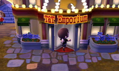 Going through the revolving door at T&T Emporium.