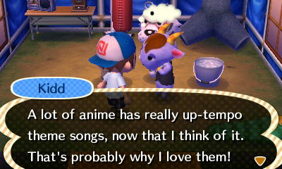 Kidd: A lot of anime has really up-tempo theme songs, now that I think of it. That's probably why I love them!