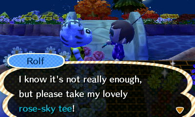 Rolf: I know it's not really enough, but please take my lovely rose-sky tee!