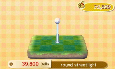 Round streetlight: 39,800 bells.