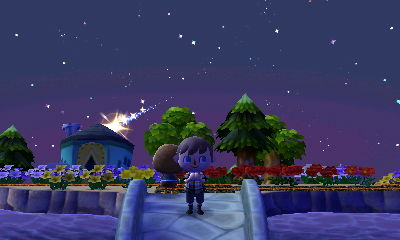 I wish on a shooting star, which appears to crash into Aurora's house.