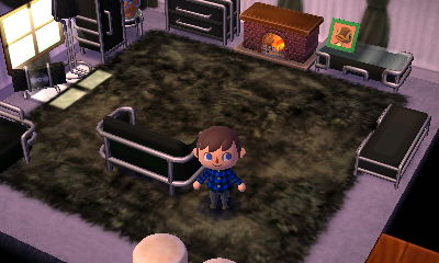 My room full of sleek furniture.