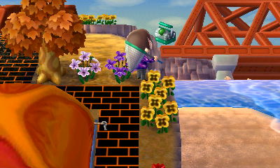 A silver slingshot falling from the sky after I hit it with my net.