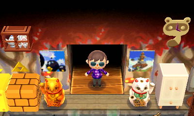 Super Mario 64 paintings in a New Leaf house I StreetPassed.