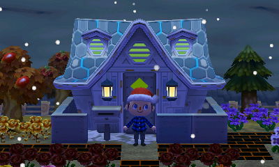 Snow falling outside my house in Forest.