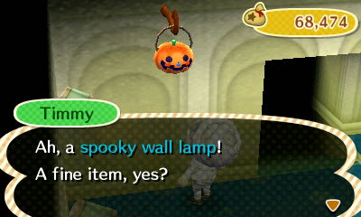 Timmy: Ah, a spooky wall lamp! A fine item, yes?