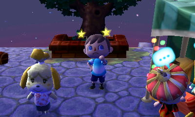 Me wearing the star bopper I got from Isabelle at the fireworks festival.