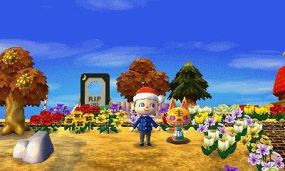 Animated GIF of Tabby falling into a pitfall.