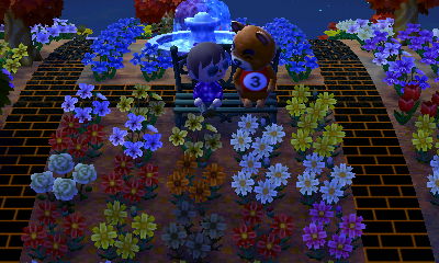 Me and Teddy sitting on the metal bench.