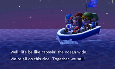 Kapp'n, singing: Well, life be like crossin' the ocean wide. We're all on this ride. Together we sail!