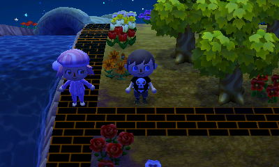 Valeria wearing pajamas while visiting my town.