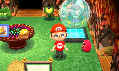 Wendy standing behind the spherical radar so that appears she was enclosed in a bubble.