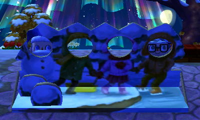 Chris and I using the face-cutout standee for the winter solstice.