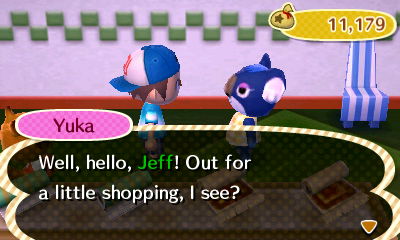 Yuka: Well, hello, Jeff! Out for a little shopping, I see?