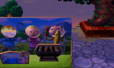 I show off my dorado, which pokes through the Labor Day face-cutout standee.