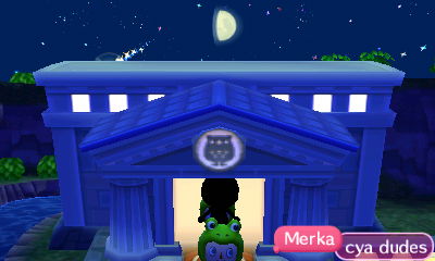 Merka says goodbye as frog people pass through me.