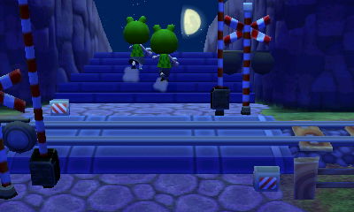 Two frogs go up to Main Street.