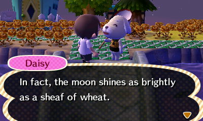 Daisy: In fact, the moon shines as bright as a sheaf of wheat.
