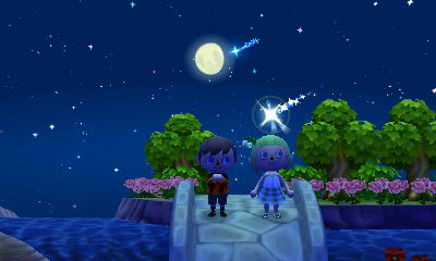 Jeff and Beth wishing on two shooting stars.