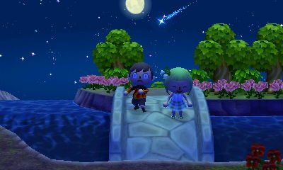 Jeff acts shocked as Beth wishes on a shooting star.