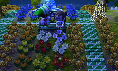 Me sitting on a metal bench with Big Top.