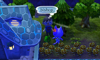 Bob looks disappointed that the tree didn't yield another item after he saw me shake one out of it.