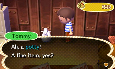 Tommy: Ah, a potty! A fine item, yes?