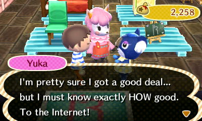 Yuka: I'm pretty sure I got a good deal... but I must know exactly HOW good. To the internet!