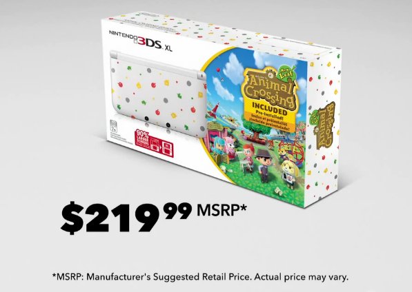 The Animal Crossing 3DS XL.