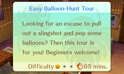 Easy Balloon-Hunt Tour: Looking for an excuse to pull out a slingshot and pop some balloons? Then this tour is for you! Beginners welcome!