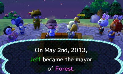On May 2nd, 2013, Jeff became the mayor of Forest.