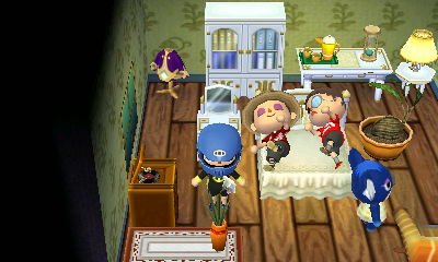 Two of my visitors roll in Yuka's bed.