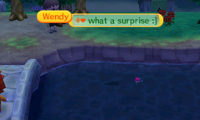 Private best friend message from Wendy: What a surprise! :)