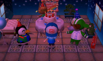Aurora, Big Top, and Katt throw me a surprise birthday party.
