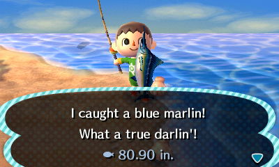 I caught a blue marlin! What a true darlin'!
