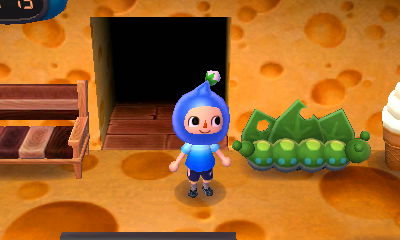 The caterpillar sofa I got from Nat, on display in my house.