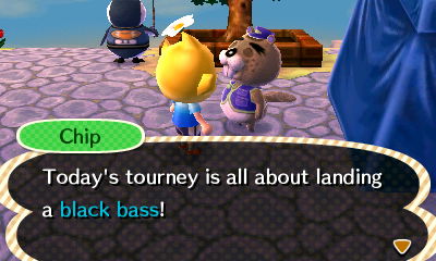 Chip: Today's tourney is all about landing a black bass!