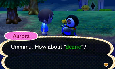 Aurora: Ummm... How about "dearie"?