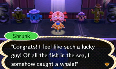 Shrunk: "Congrats! I feel like such a lucky guy! Of all the fish in the sea, I somehow caught a whale!"