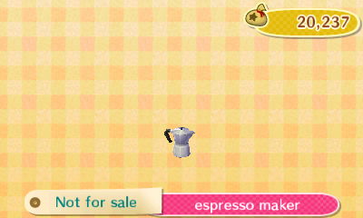 Espresso maker: Not for sale.
