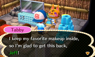 Tabby: I keep my favorite makeup inside, so I'm glad to get this back, Jeff!