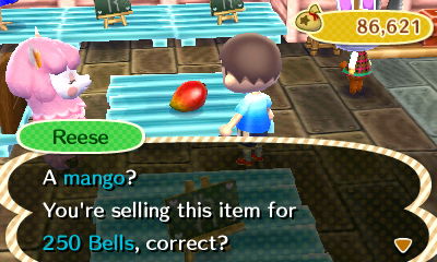 Reese: A mango? You're selling this item for 250 bells, correct?